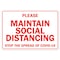 Signmission PSA, Please Maintain Social Distancing, 14in X 10in Peel And Stick Wall Graphic, OS-NS-RD-1014-25519 OS-NS-RD-1014-25519 - alternate 1